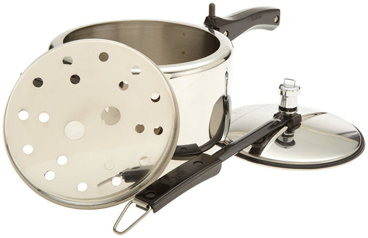 Hawkins Stainless Steel Pressure Cooker 3 Litres - Silver - Tall - Induction Compatible -HSS3T