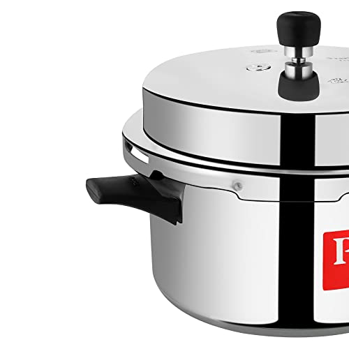 Prestige 7.5 Litres Popular Outer Lid Aluminium Pressure Cooker |Metallic Safety Plug | Gasket Release System | Silver