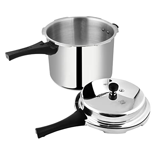 Prestige 7.5 Litres Popular Outer Lid Aluminium Pressure Cooker |Metallic Safety Plug | Gasket Release System | Silver