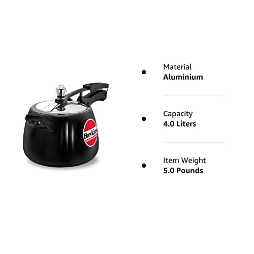 Hawkins 6.5 Litre Contura Black Pressure Cooker, Hard Anodised Inner Lid Cooker, Handi Cooker, Black (CB65)