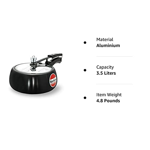 Hawkins 6.5 Litre Contura Black Pressure Cooker, Hard Anodised Inner Lid Cooker, Handi Cooker, Black (CB65)