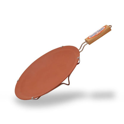 MITTI Mitti Clay Tawa 9-Inch | Classic Handmade Clay Tawa with Handle, Perfect Roti Making, Indian Kitchen Tool, Mitti ka Tawa, Mitti ke Bartan