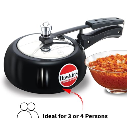 Hawkins 6.5 Litre Contura Black Pressure Cooker, Hard Anodised Inner Lid Cooker, Handi Cooker, Black (CB65)
