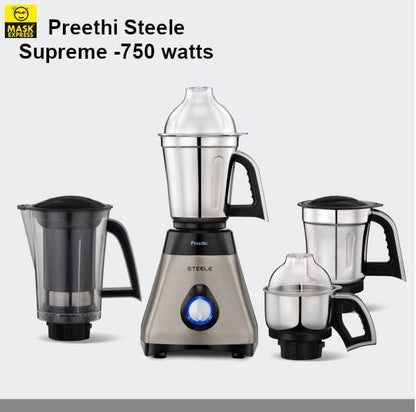 Preethi Steele Supreme 750W Mixer Grinder - Sydney Stock