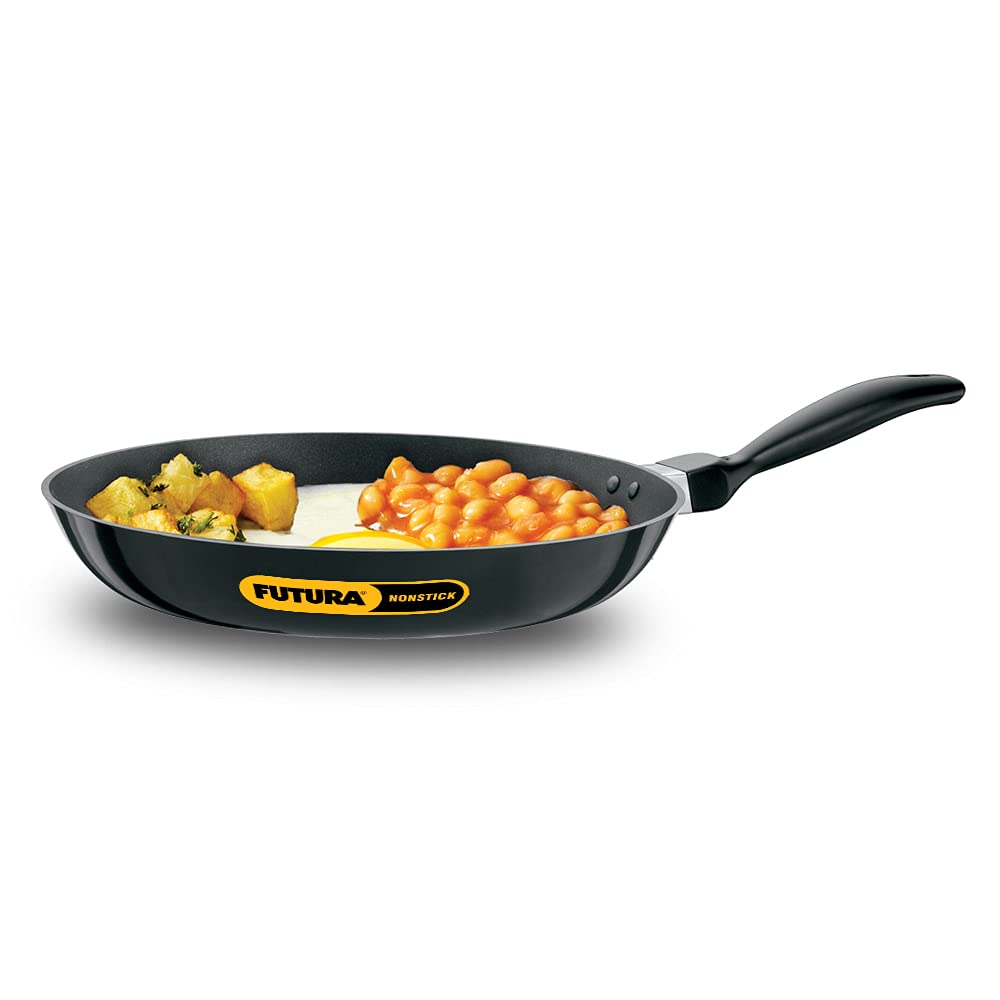 Hawkins Futura Non-Stick Frying Pan with Stainless Steel Lid, 26 cm Diameter, Black