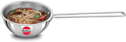 Hawkins Tadka Pan, Triply Stainless Steel Pan, Induction Pan, Silver 1.5 Cup , 2.5 Cup STP15 STP25