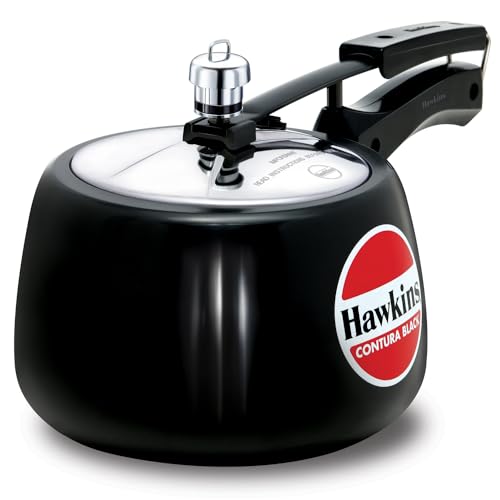 Hawkins 6.5 Litre Contura Black Pressure Cooker, Hard Anodised Inner Lid Cooker, Handi Cooker, Black (CB65)