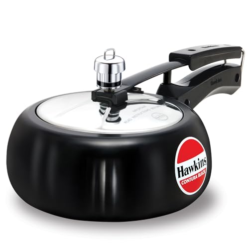 Hawkins 6.5 Litre Contura Black Pressure Cooker, Hard Anodised Inner Lid Cooker, Handi Cooker, Black (CB65)