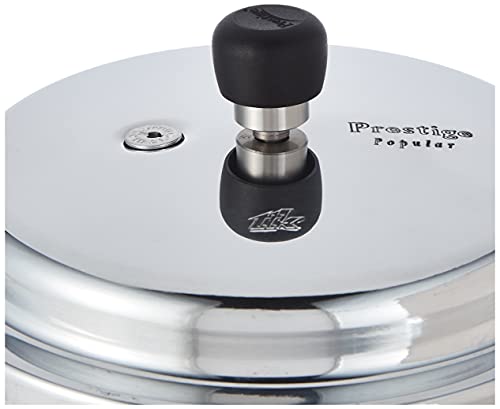 Prestige 7.5 Litres Popular Outer Lid Aluminium Pressure Cooker |Metallic Safety Plug | Gasket Release System | Silver