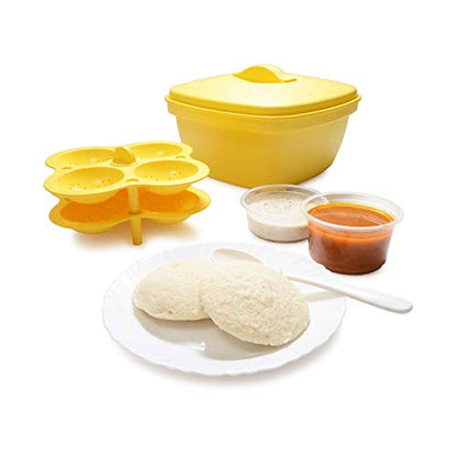 Oliveware Microwave Plastic Dhokla Idly Maker, Vegetable Steamer And Rice Cooker Set