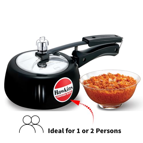Hawkins 6.5 Litre Contura Black Pressure Cooker, Hard Anodised Inner Lid Cooker, Handi Cooker, Black (CB65)