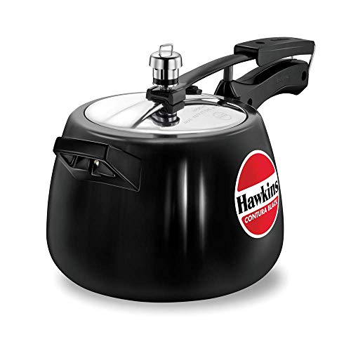 Hawkins 6.5 Litre Contura Black Pressure Cooker, Hard Anodised Inner Lid Cooker, Handi Cooker, Black (CB65)