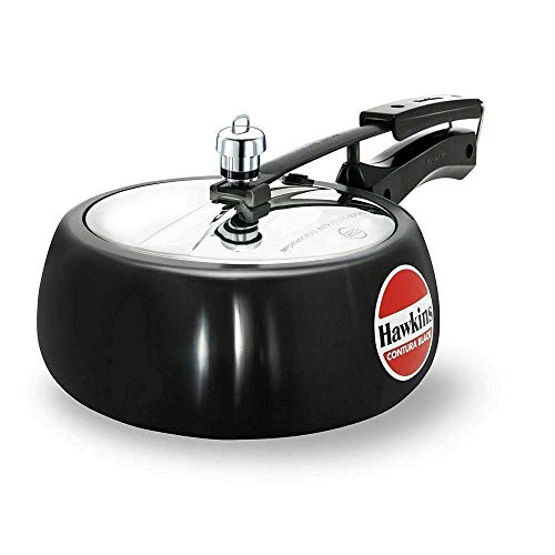 Hawkins 6.5 Litre Contura Black Pressure Cooker, Hard Anodised Inner Lid Cooker, Handi Cooker, Black (CB65)