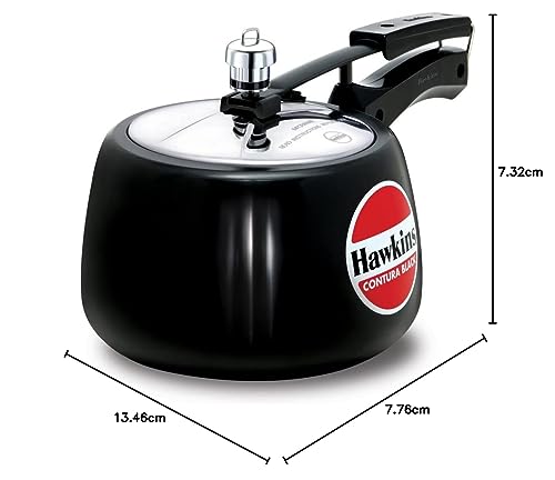 Hawkins 6.5 Litre Contura Black Pressure Cooker, Hard Anodised Inner Lid Cooker, Handi Cooker, Black (CB65)