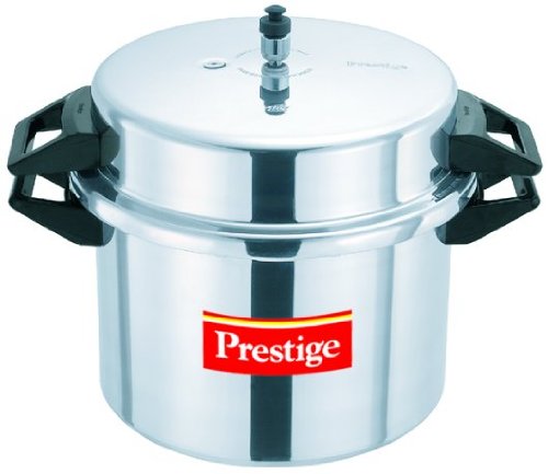 Prestige 7.5 Litres Popular Outer Lid Aluminium Pressure Cooker |Metallic Safety Plug | Gasket Release System | Silver