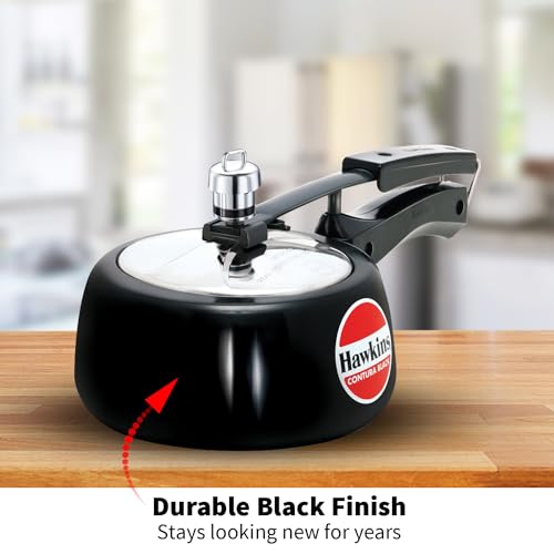 Hawkins 6.5 Litre Contura Black Pressure Cooker, Hard Anodised Inner Lid Cooker, Handi Cooker, Black (CB65)