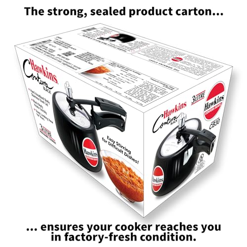 Hawkins 6.5 Litre Contura Black Pressure Cooker, Hard Anodised Inner Lid Cooker, Handi Cooker, Black (CB65)