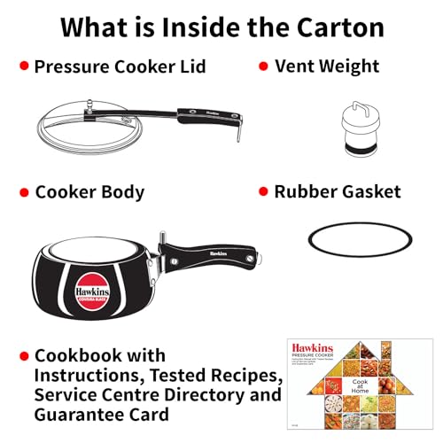 Hawkins 6.5 Litre Contura Black Pressure Cooker, Hard Anodised Inner Lid Cooker, Handi Cooker, Black (CB65)
