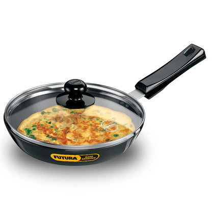 Hawkins Futura Hard Anodised Aluminium Frying Pan with Stainless Steel Lid, 30 cm Diameter