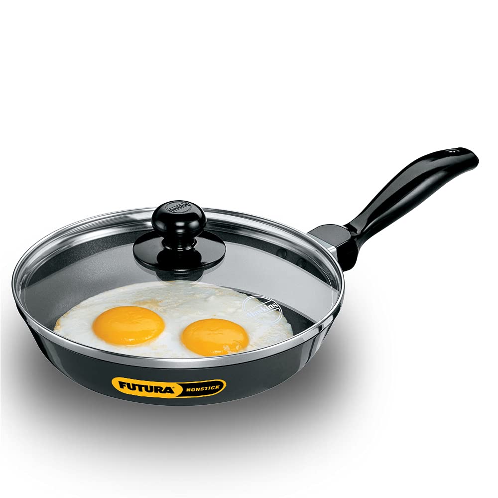 Hawkins Futura Non-Stick Frying Pan with Stainless Steel Lid, 26 cm Diameter, Black