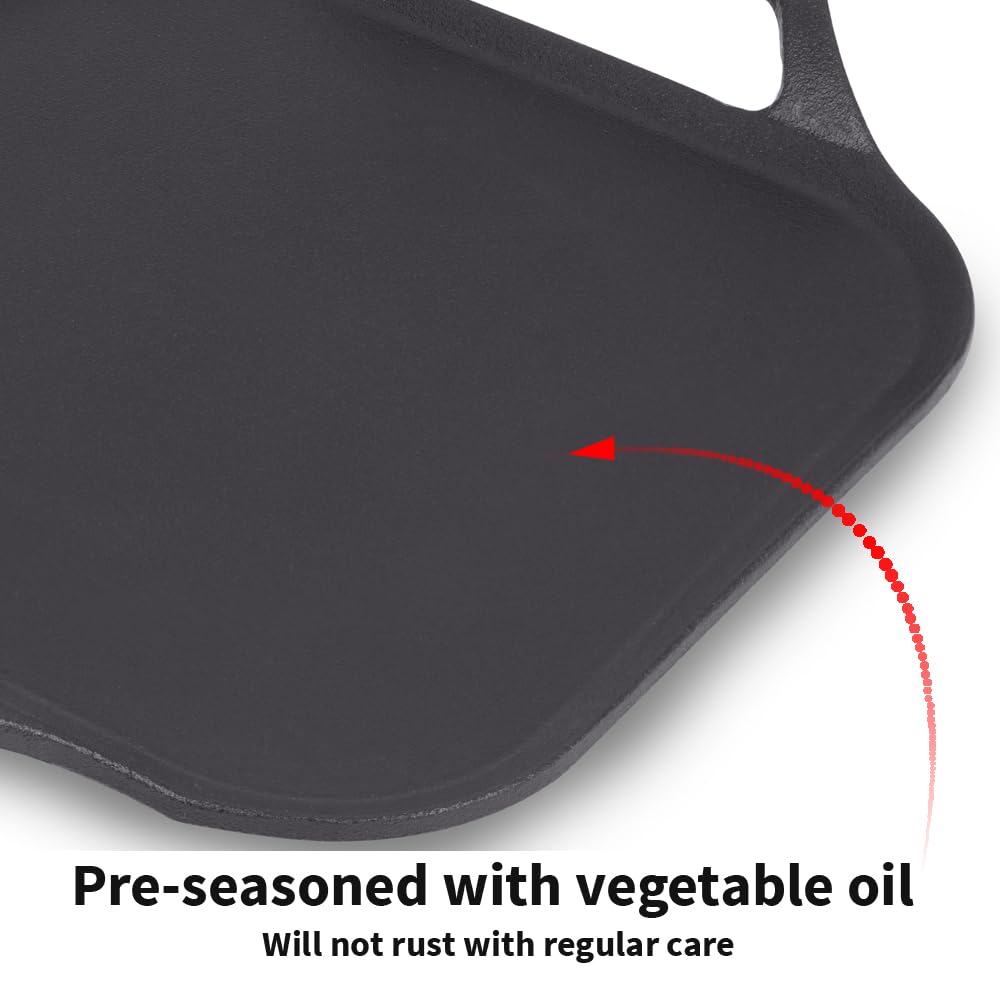 Hawkins Futura 26 cm Cast Iron Square Tava, Cast Iron Tawa for Pathri, Cast Iron Cookware for Kitchen (CIST26)