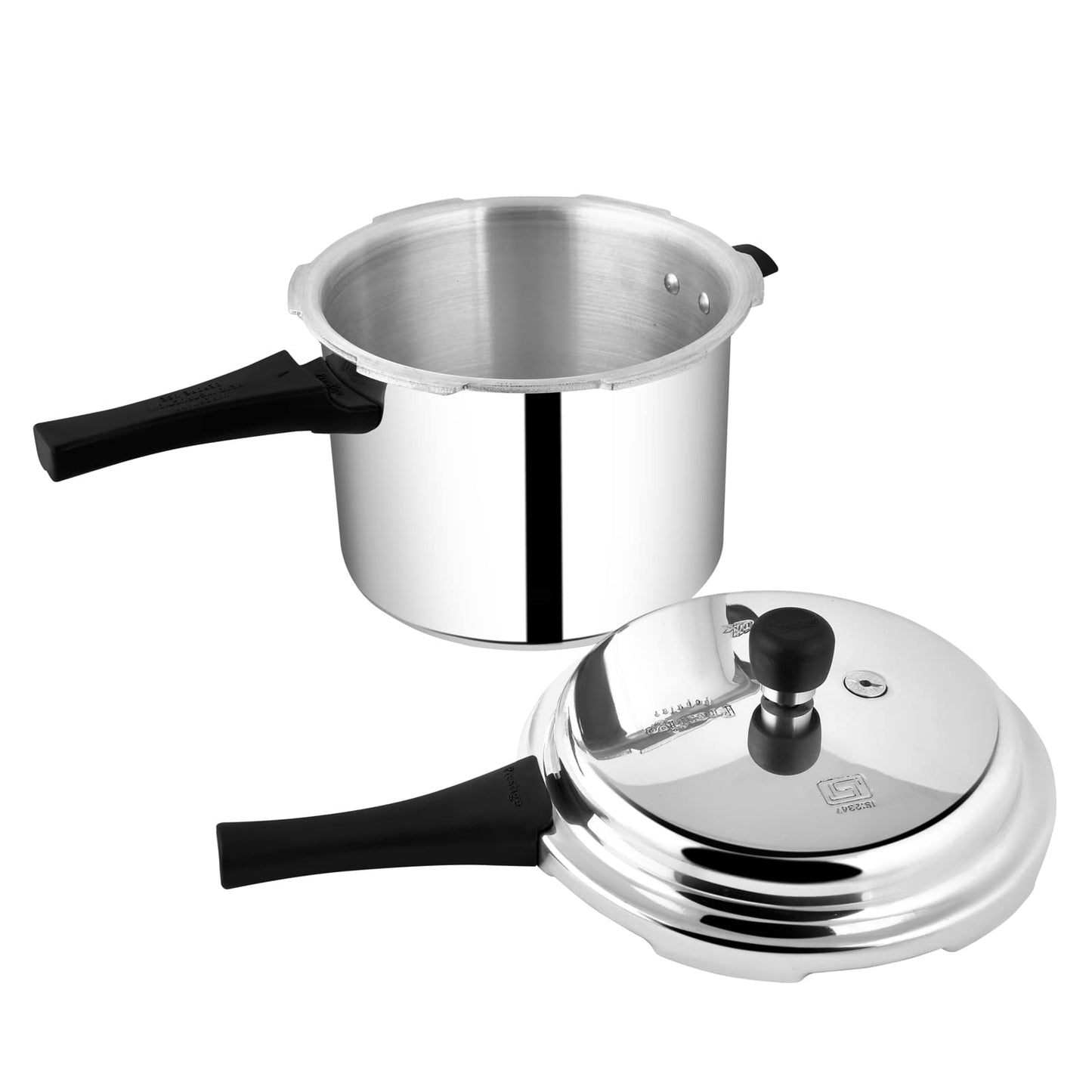 Prestige 7.5 Litres Popular Outer Lid Aluminium Pressure Cooker |Metallic Safety Plug | Gasket Release System | Silver