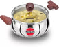 Hawkins Futura Steel Cook N Serve Handi with Glass Lid, 2.0 Litre Capacity
