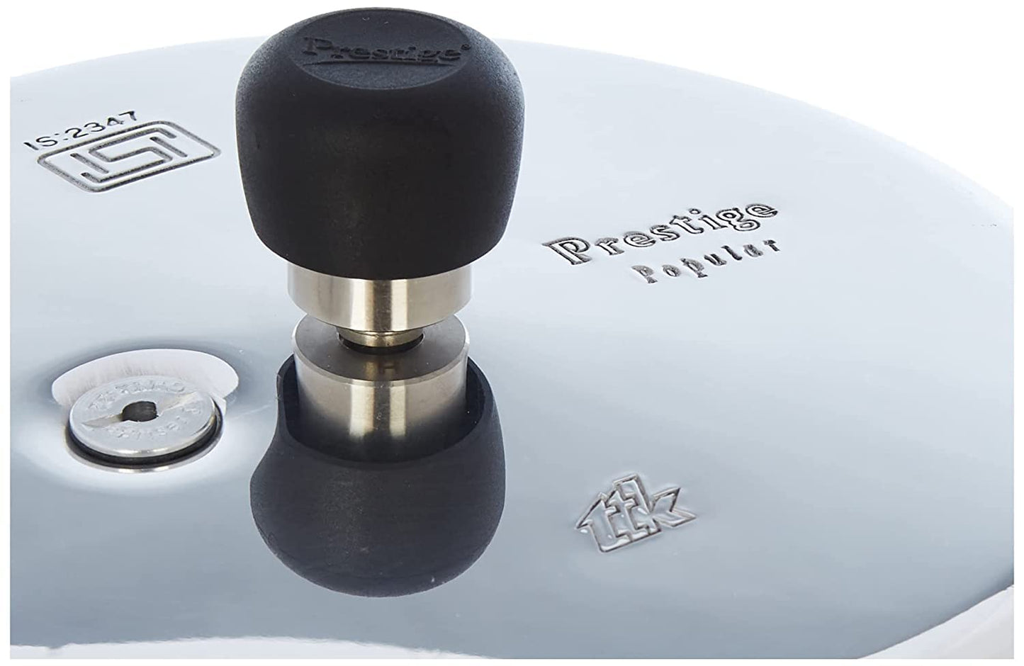 Prestige 7.5 Litres Popular Outer Lid Aluminium Pressure Cooker |Metallic Safety Plug | Gasket Release System | Silver