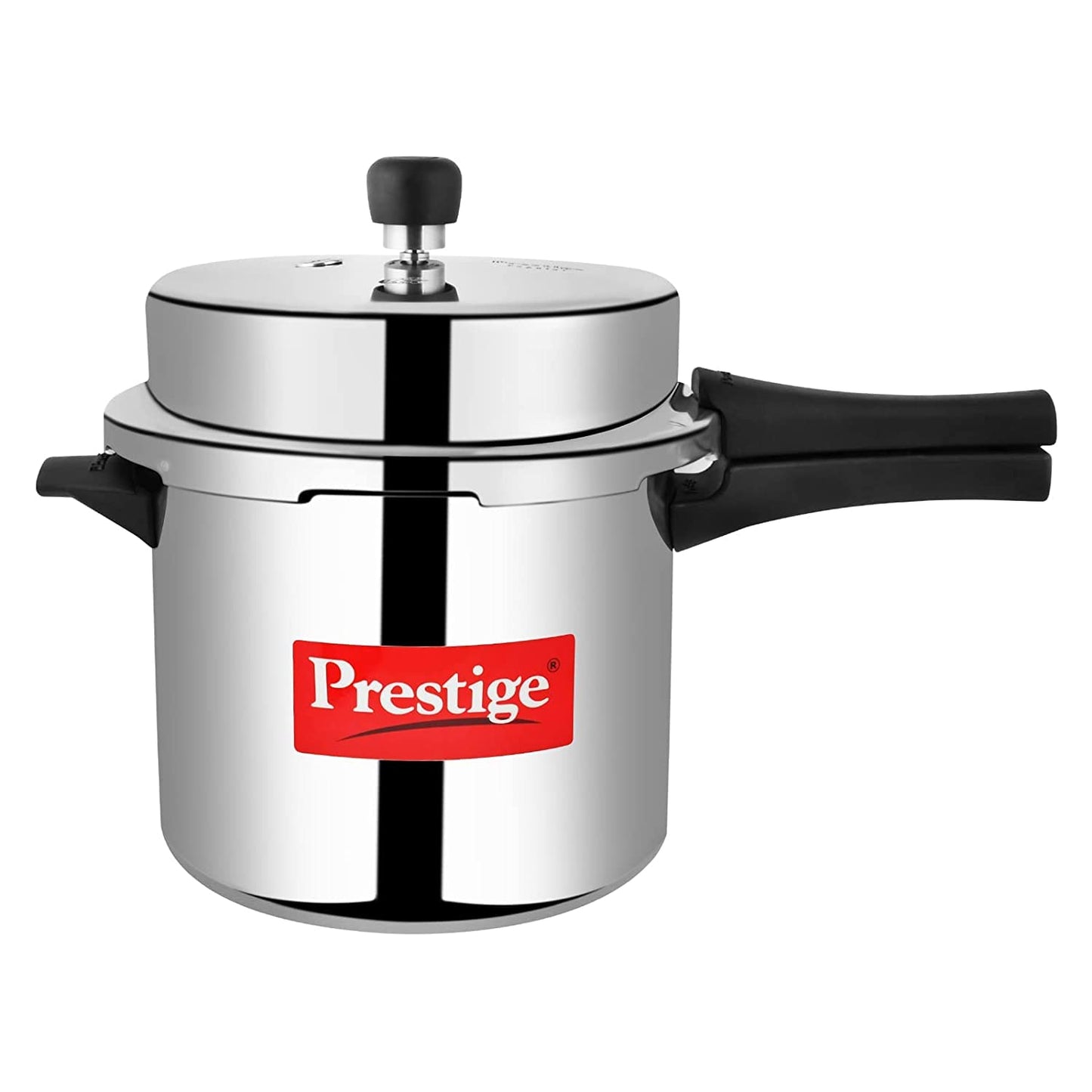 Prestige 7.5 Litres Popular Outer Lid Aluminium Pressure Cooker |Metallic Safety Plug | Gasket Release System | Silver