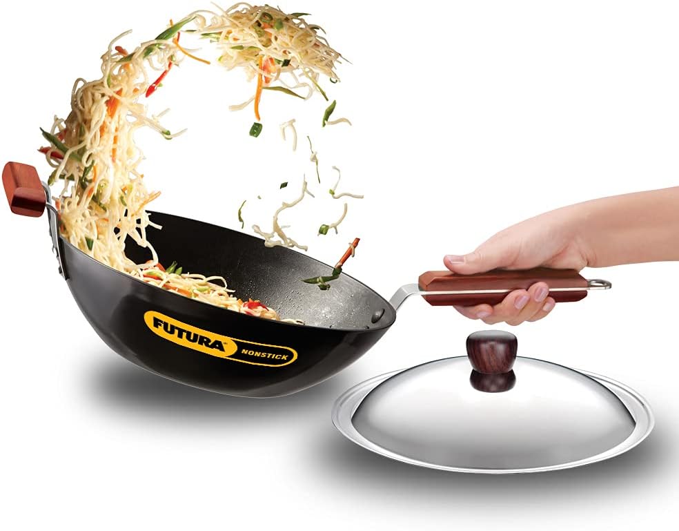 Hawkins Futura Non-Stick Induction Compatible Stir Fry Wok with Stainless Steel Lid, 3 Litre Capacity INW30S