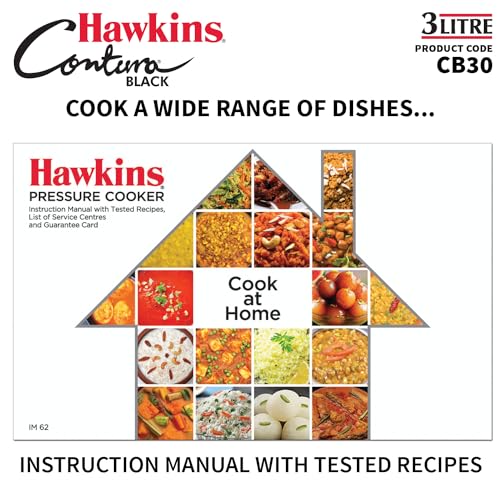 Hawkins 6.5 Litre Contura Black Pressure Cooker, Hard Anodised Inner Lid Cooker, Handi Cooker, Black (CB65)