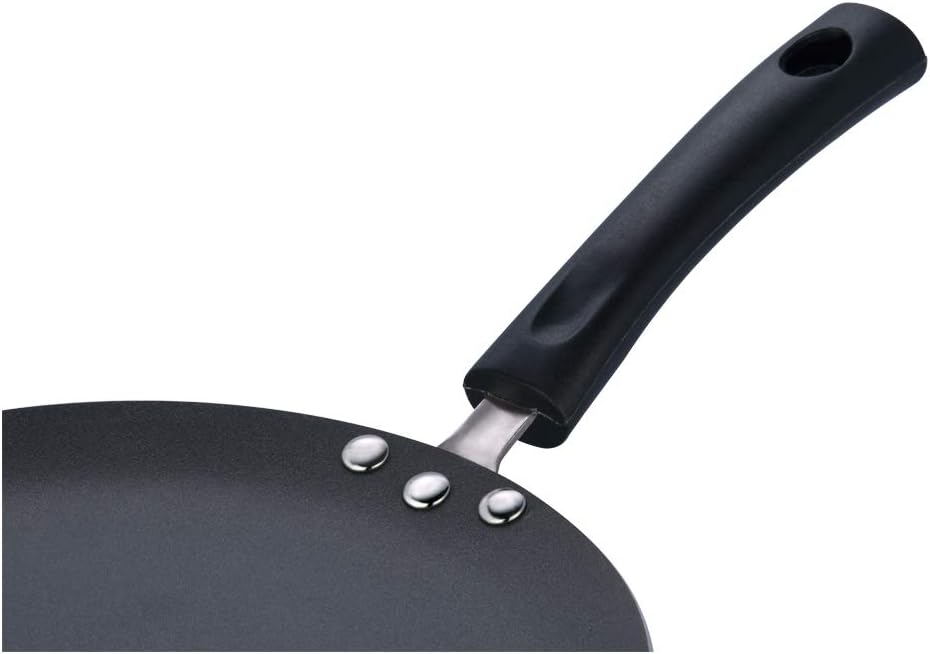 Vinod Zest Non-Stick Induction Compatible Concave Tawa, Black, 24 cm Diameter