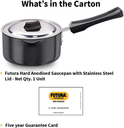 Hawkins Futura Sauce Pan with Lid, 1 Litre Capacity