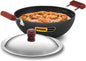 Hawkins Non-Stick Induction Compatible Flat Bottom Deep Kadhai with Stainless Steel Lid, 3.5 Litre Capacity