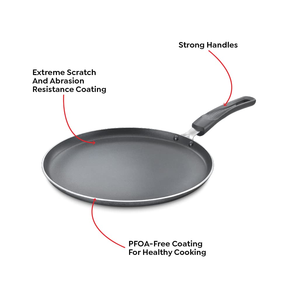 Prestige Omega Aluminium Select Plus Non-Stick Omni Tawa, 30 cm, Black