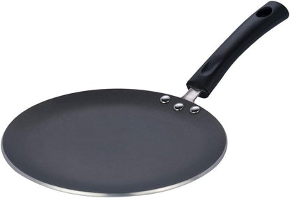 Vinod Zest Non-Stick Induction Compatible Concave Tawa, Black, 24 cm Diameter
