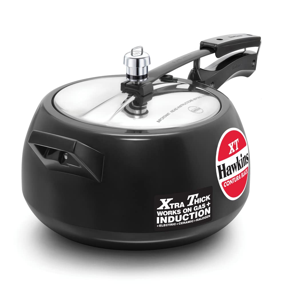 Hawkins Contura XT Pressure Cooker, 3 Liter Capacity, Black