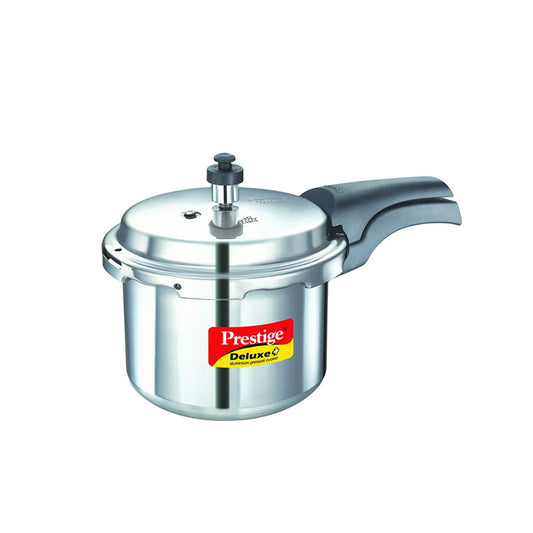 Prestige Deluxe Plus Induction Base Aluminium Outer Lid Pressure Cooker, 3 Litres, Silver