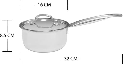VINOD SMART TRIPLY SAUCEPAN WITH LID 14 CM