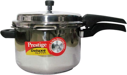Prestige 5.5L Alpha Deluxe Induction Base Stainless Steel Pressure Cooker, 5.5-Liter