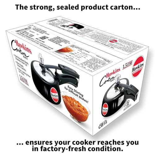 Hawkins 6.5 Litre Contura Black Pressure Cooker, Hard Anodised Inner Lid Cooker, Handi Cooker, Black (CB65)