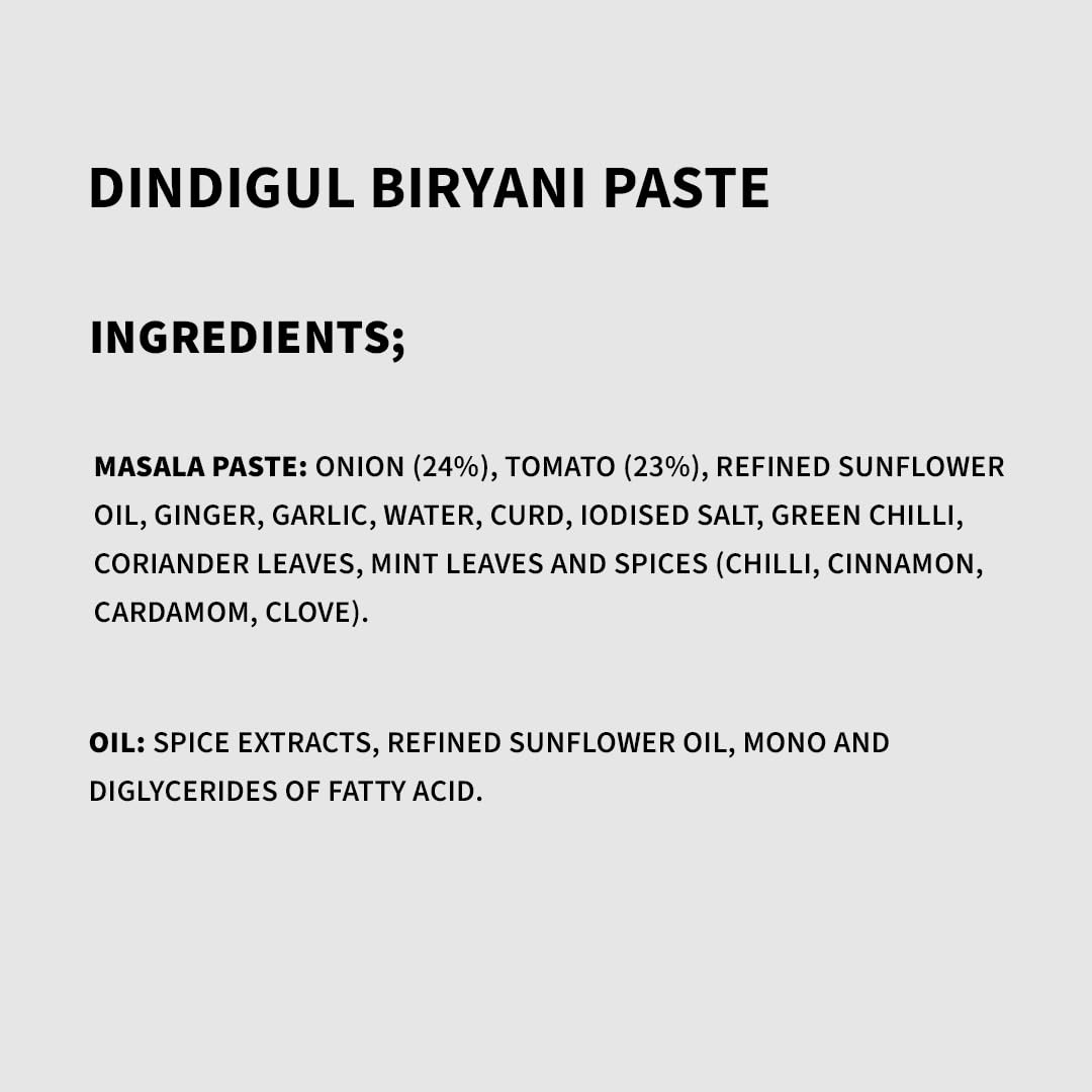 Cookd Dindigul Biryani Paste 255g (Serves 3 People) | Ready to Cook Authentic Biryani Masala Mix in 20 Minutes | Biryani Masala Paste with No Added Flavours & Preservatives (Pack of 1)