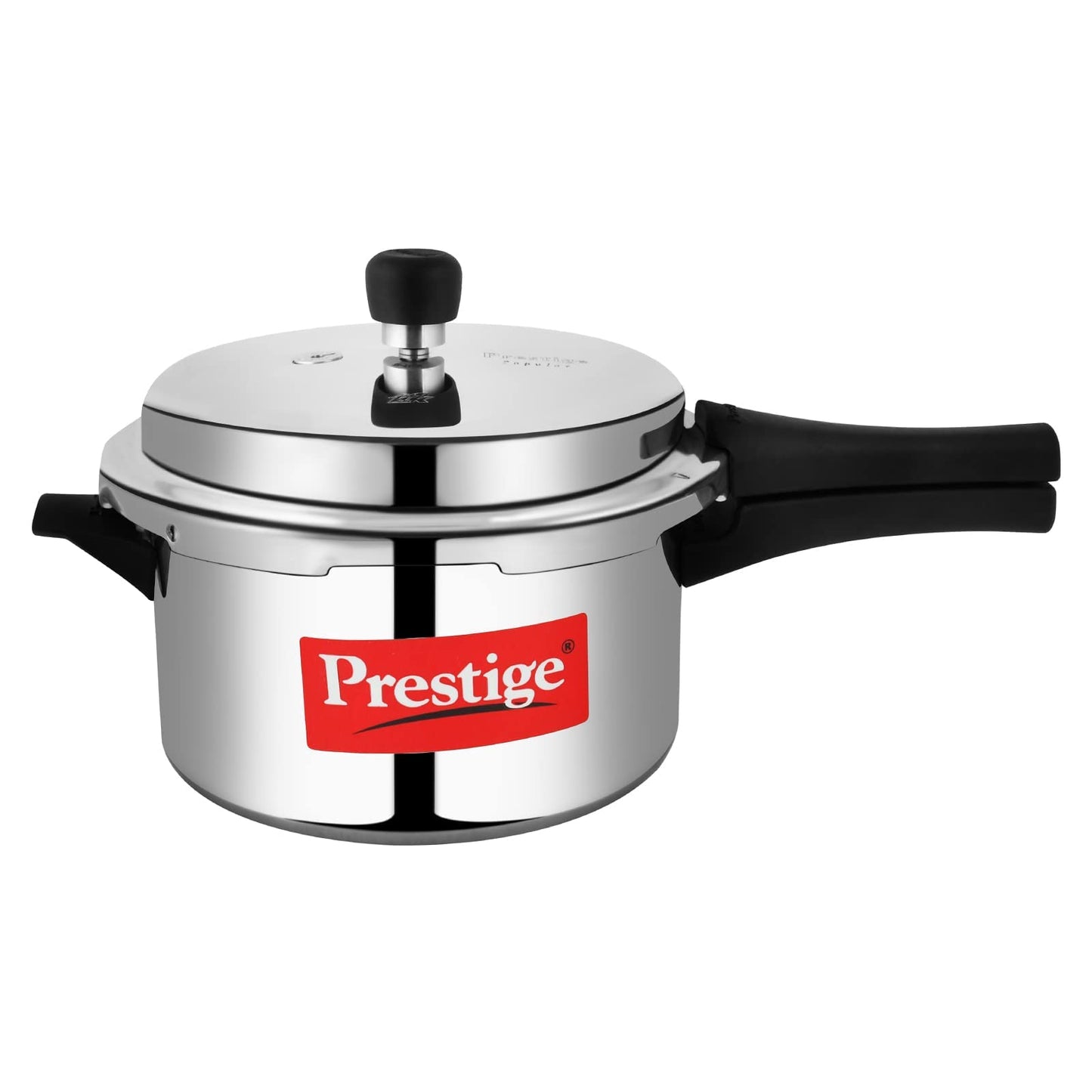 Prestige 7.5 Litres Popular Outer Lid Aluminium Pressure Cooker |Metallic Safety Plug | Gasket Release System | Silver