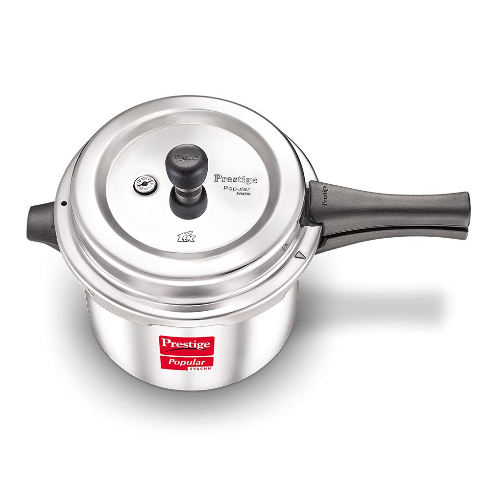 Prestige Popular Svachh 5.0 Litre Aluminium Outer Lid Pressure Cooker, Silver, Medium (10167)