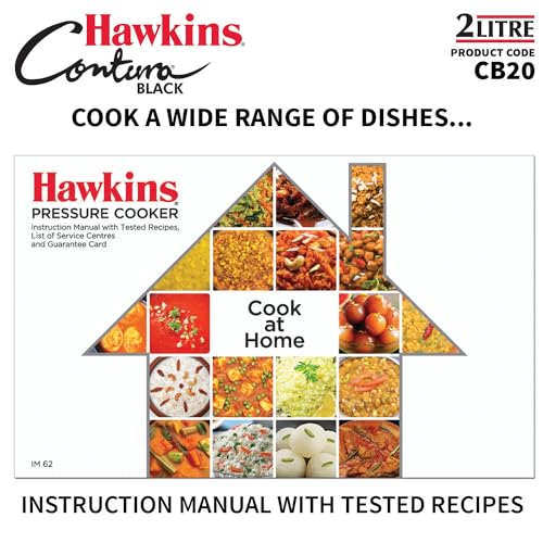 Hawkins 6.5 Litre Contura Black Pressure Cooker, Hard Anodised Inner Lid Cooker, Handi Cooker, Black (CB65)