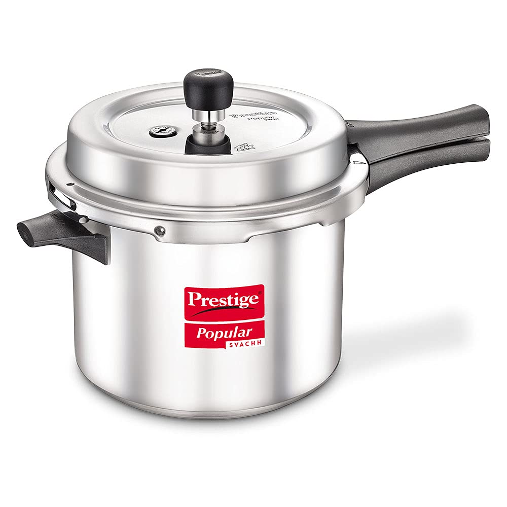 Prestige Popular Svachh 5.0 Litre Aluminium Outer Lid Pressure Cooker, Silver, Medium (10167)