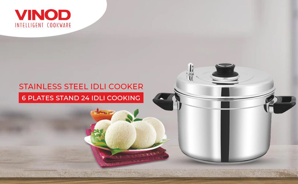 Vinod Stainless Steel Cooker with 4 Layer IDLI Stand
