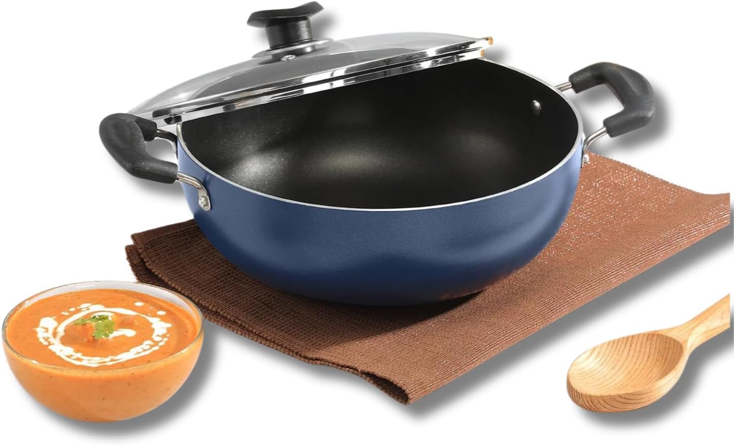 VINOD Non Stick Deep Kadahi 22cm, 24cm , 26 cm