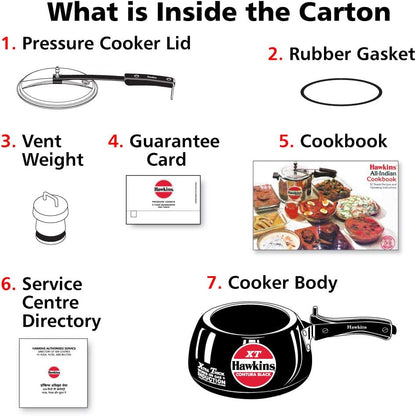 Hawkins Contura XT Pressure Cooker, 3 Liter Capacity, Black