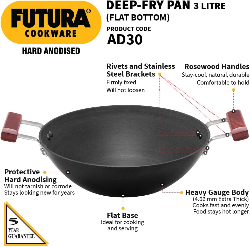 Futura INK50G Kadai, 5 Litre, Black